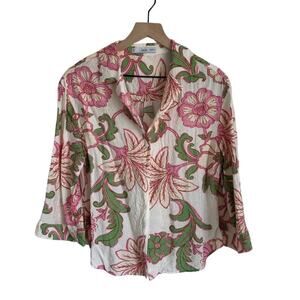 Mango Textured Flora Printed Set Pink, Green, Beige XS